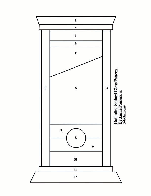 Guillotine Stained Glass Pattern Digital Download