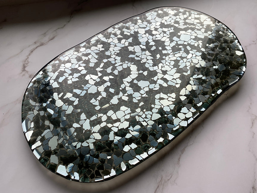 Custom Glass and Mirror Beauty Display Tray