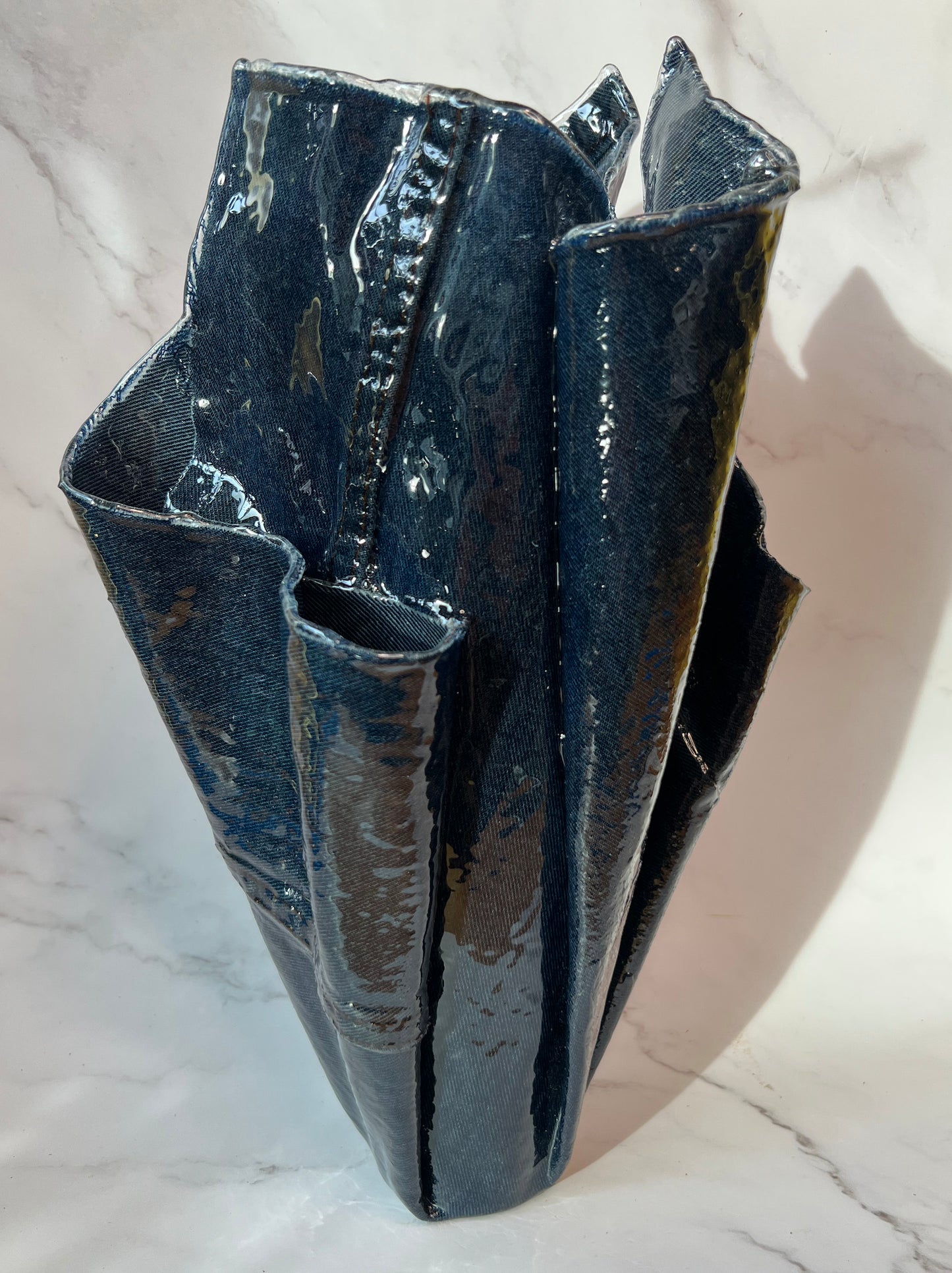 The Jase: Denim and Epoxy Resin Flower Vase 1