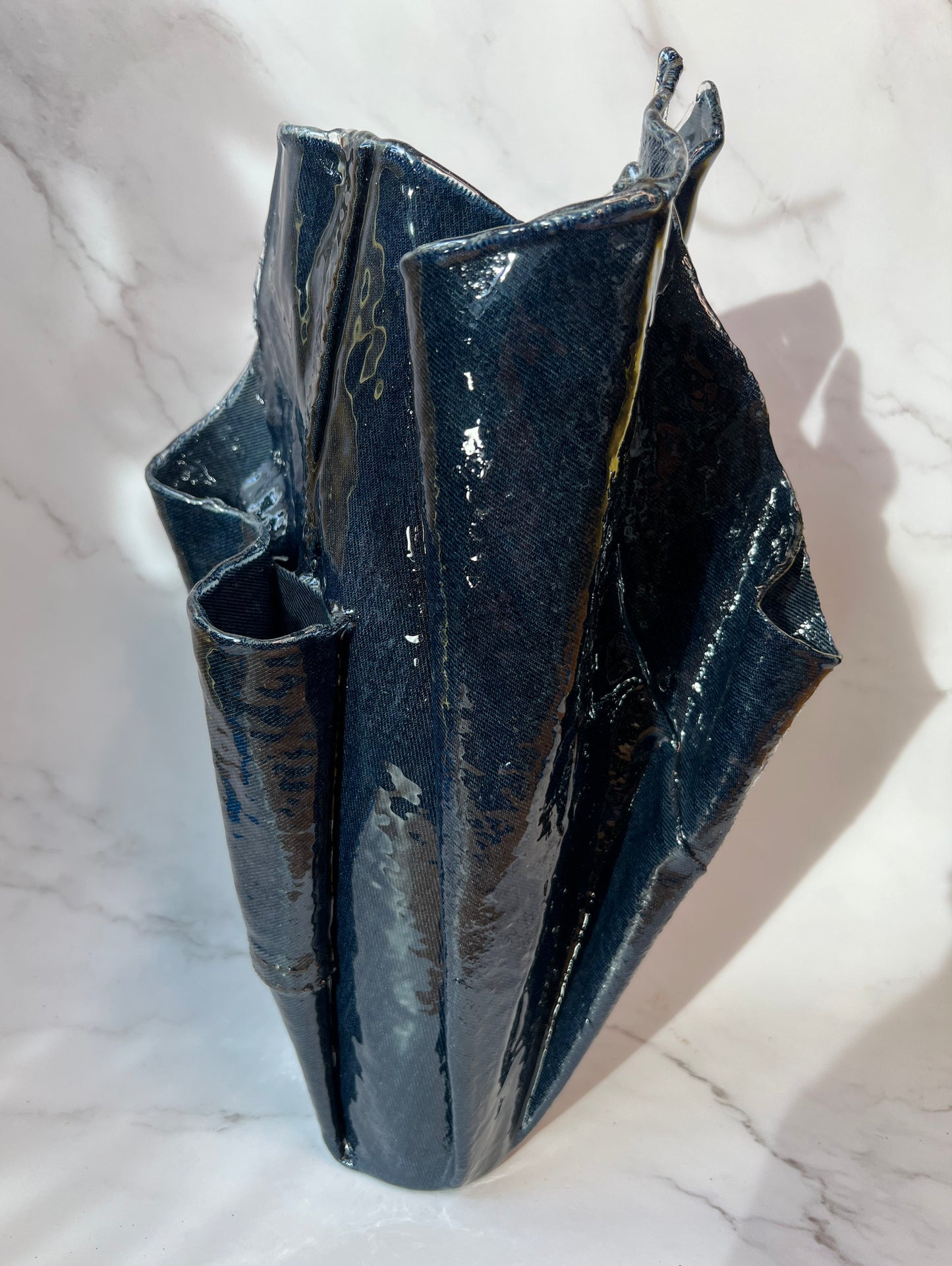 The Jase: Denim and Epoxy Resin Flower Vase 1