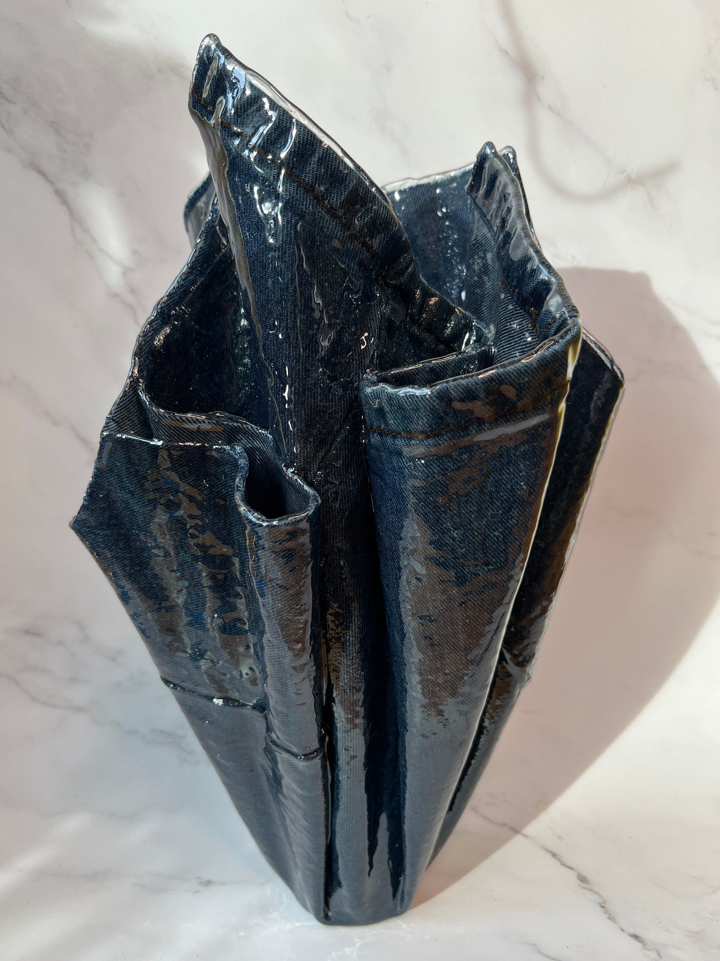 The Jase: Denim and Epoxy Resin Flower Vase 1