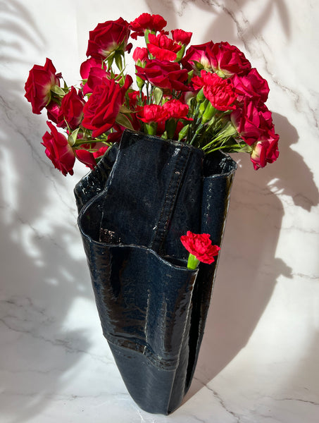 The Jase: Denim and Epoxy Resin Flower Vase 1