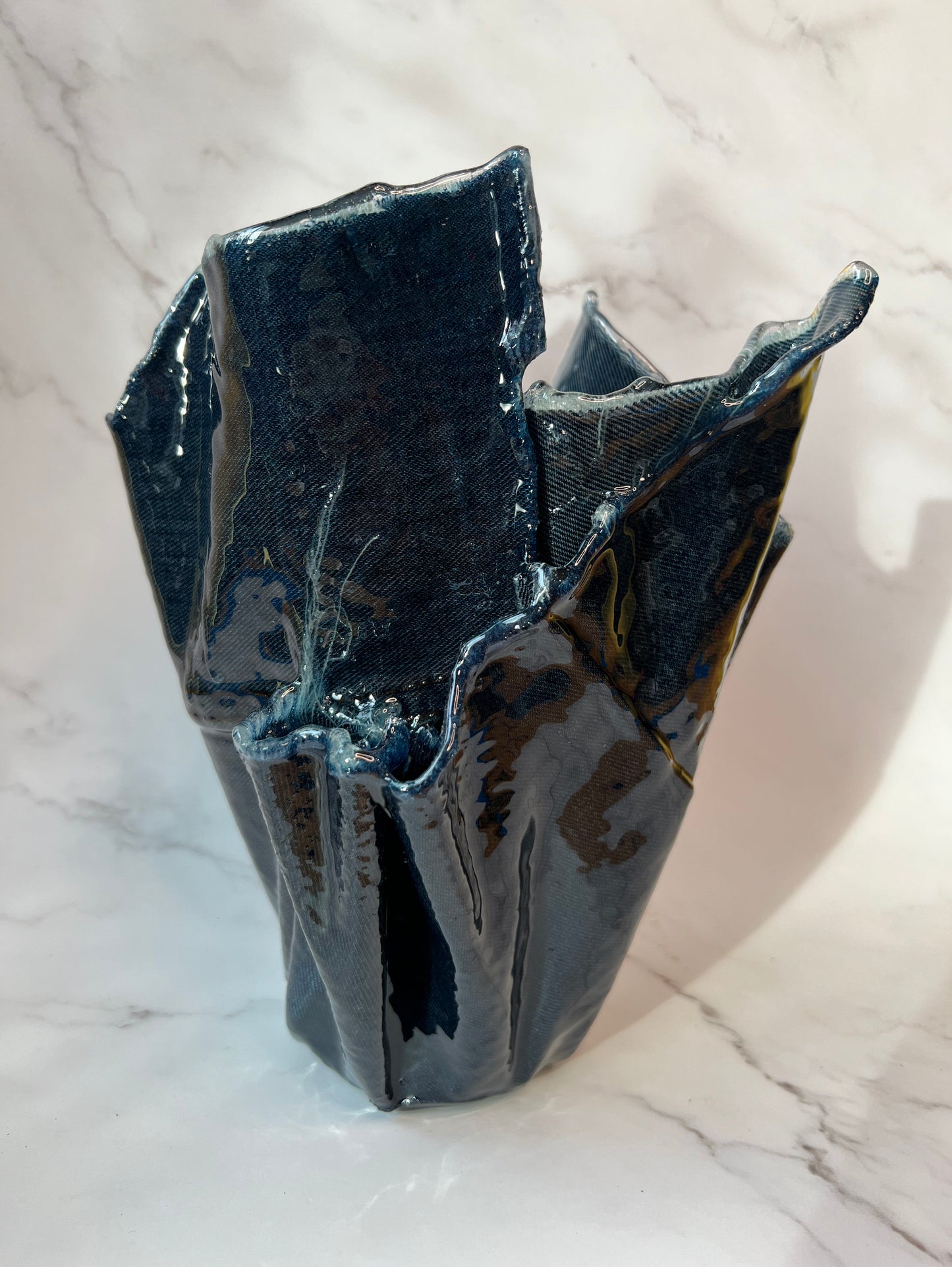 The Jase: Denim and Epoxy Resin Flower Vase 2