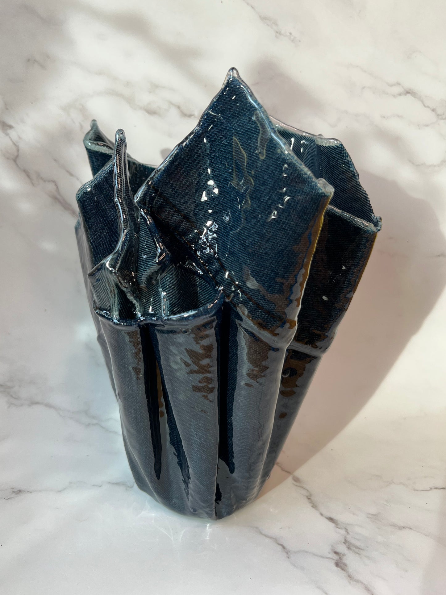 The Jase: Denim and Epoxy Resin Flower Vase 2