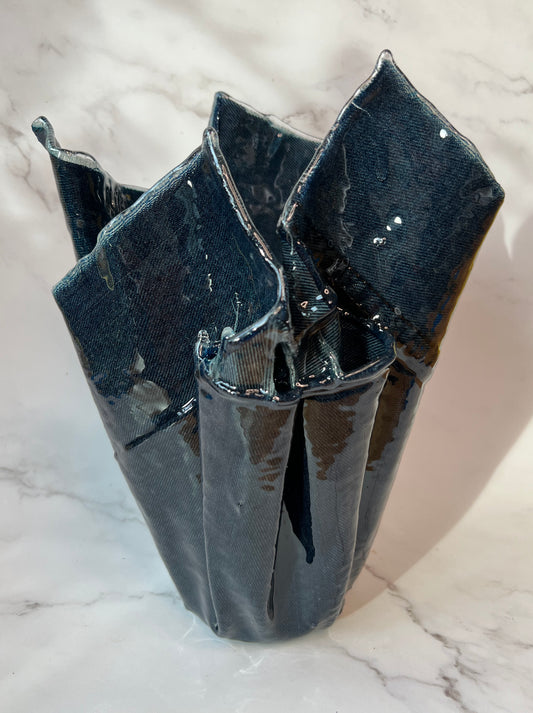 The Jase: Denim and Epoxy Resin Flower Vase 2