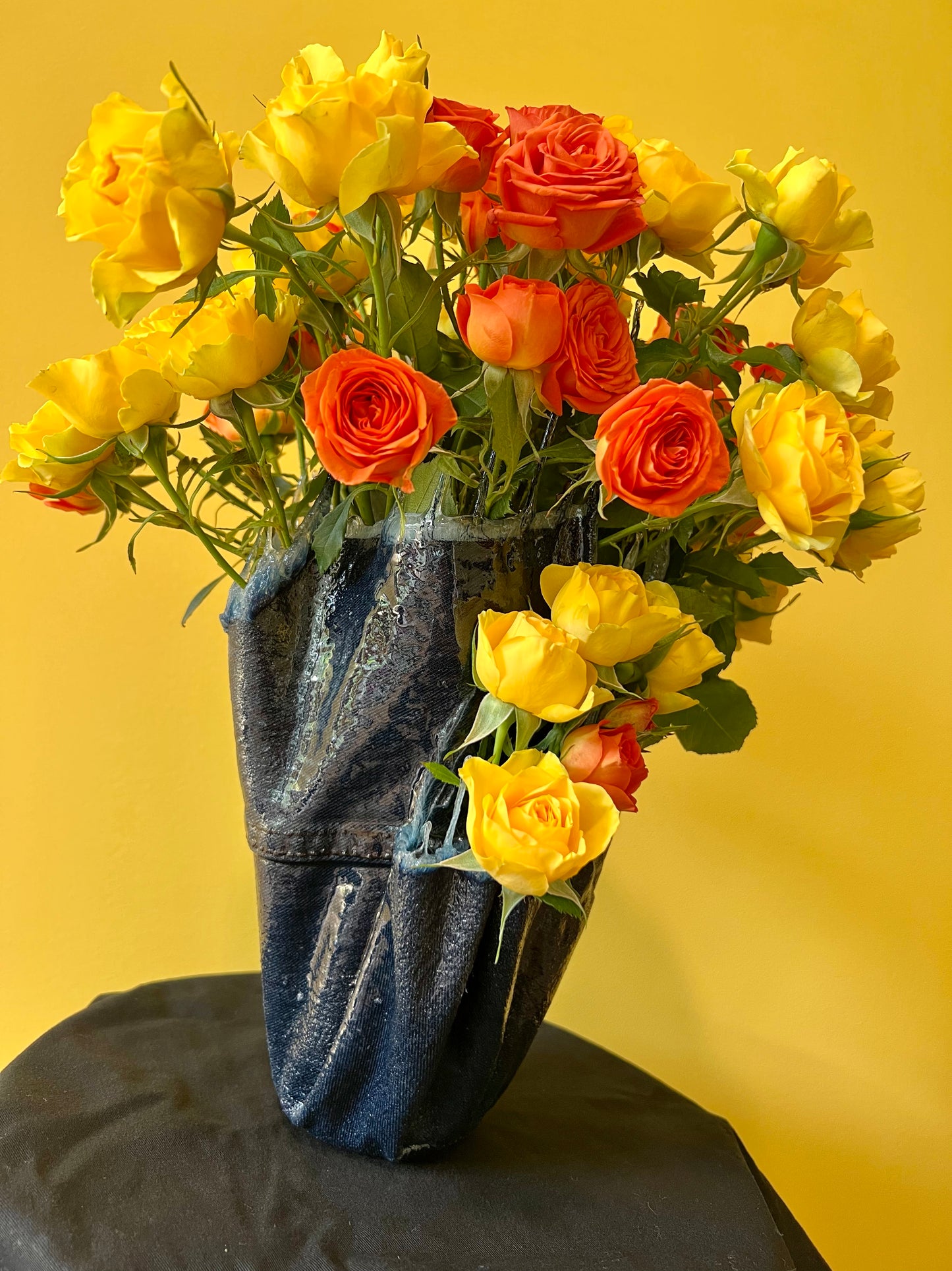 The Jase: Denim and Epoxy Resin Flower Vase 2