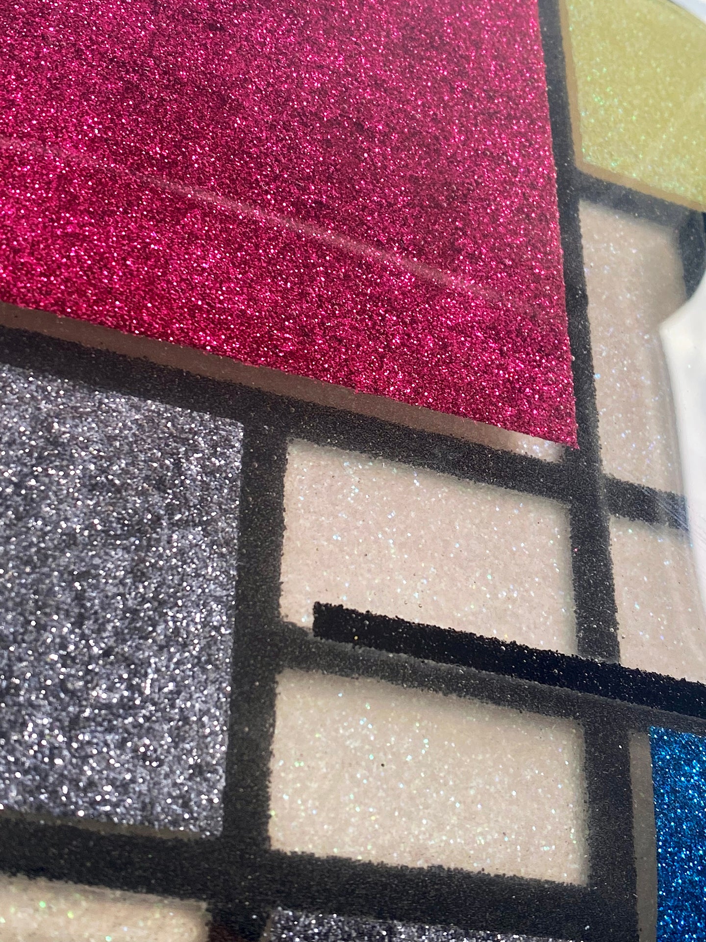 3D Piet Mondrian Glitter and Resin Mixed Media Wall Art Homage