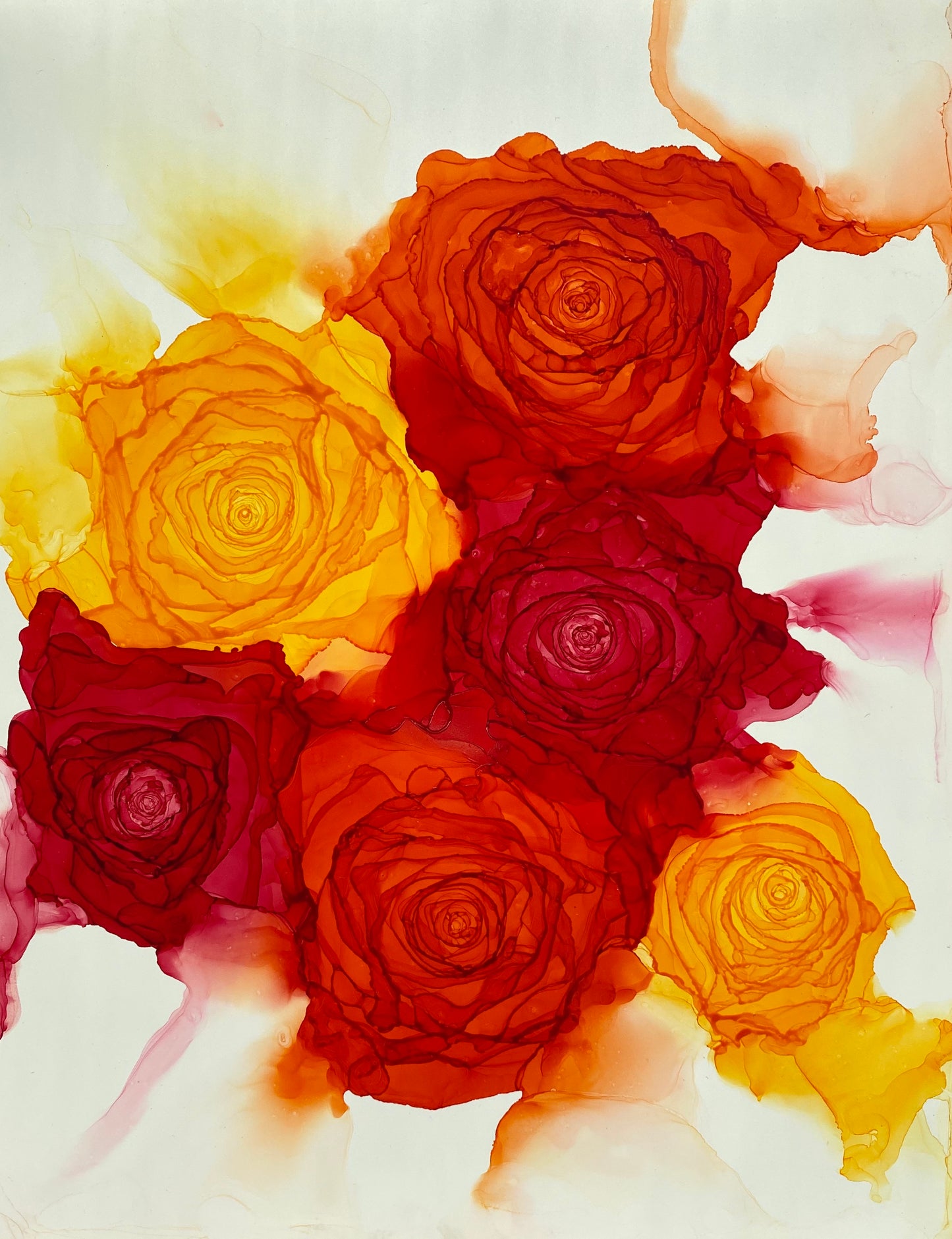 Zoom Private 2 hour Alcohol Ink Rose Course