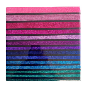 Glitter and Resin Stripes Mixed Media Wall Art